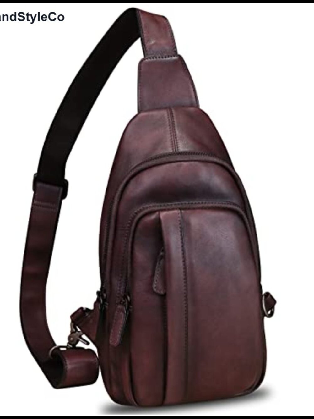 IVTG Genuine Leather Sling Bag Crossbody Casual Hiking Daypack Vintage Chest